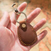Wholesale Vintage top layer cowhide door hand-sewn leather card holder keychain