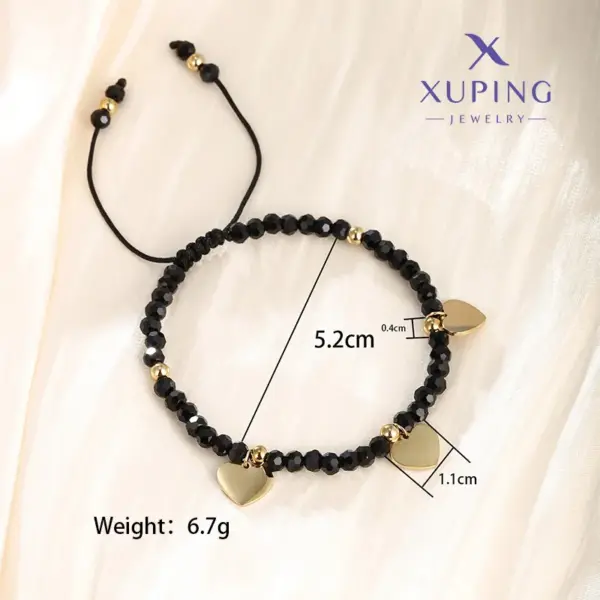 Wholesale XUPING Streetwear Cross 304 Stainless Steel 18K Gold Plated Artificial Gemstones Artificial Pearls Bracelets In Bulk