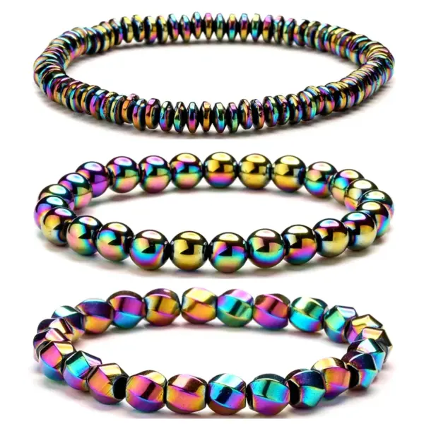 Wholesale Retro Geometric Haematite Beaded Bracelets