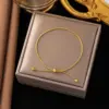 Wholesale PVD Coated Real Gold Plated 18K Gold Solid Color 304 Stainless Steel Simple Style Waterproof Non Tarnish Bracelets Anklet Necklace