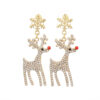 Wholesale Diamond Snowflake Luxury Deer Earrings