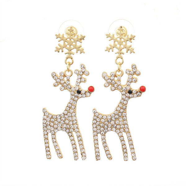 Wholesale Diamond Snowflake Luxury Deer Earrings