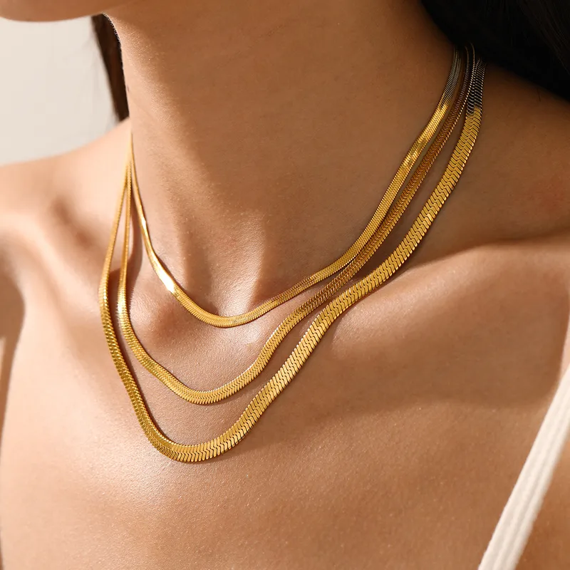 Wholesale Jewelry Simple Style Geometric 304 Stainless Steel Plating Stainless Steel Necklaces