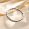 304 Stainless Steel Solid Color PVD Coated Real Gold Plated 18K Gold Simple Style Waterproof Non Tarnish Gold Sier Bangle
