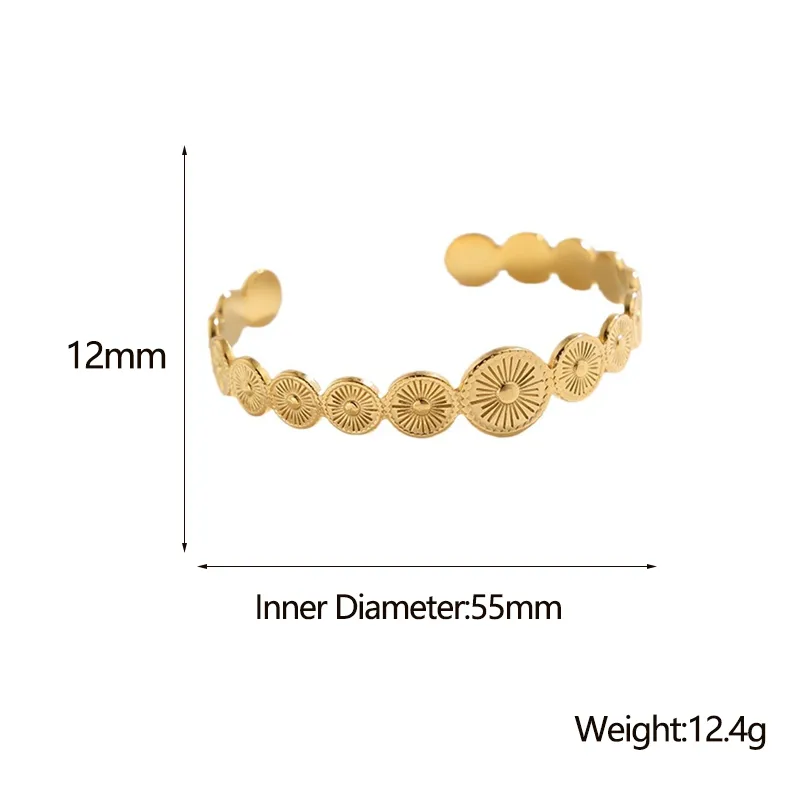 Wholesale Fashion Sun 304 Stainless Steel 18K Gold Plated Stainless Steel Bracelets In Bulk