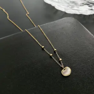 04-H9 Titanium Steel Safety Lock Necklace / Gold