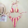 Wholesale Qisiman 2024 European and American bikini love mesh AliExpress hot sale sexy swimsuit one-piece three-piece suit