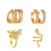 1 Piece Simple Style Commute Geometric Inlay Copper Zircon Ear Cus