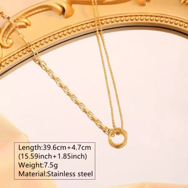 Wholesale 201 Stainless Steel 304 Stainless Steel Geometric Round Ion Plating (IP) Stone-Free 18K Gold Plated Classic Style Waterproof Non Tarnish Chain Twisted Rope Chain Multicolor-Golden Yellow Jewelry Set