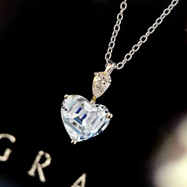 Wholesale Women'S Copper Diamond Heart Necklace Crystal Jewelry