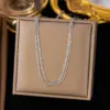 Wholesale PVD Coated Real Gold Plated 18K Gold Solid Color 304 Stainless Steel Classic Style Waterproof Non Tarnish 304 Stainless Steel Necklace