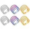 Wholesale Jewelry Classic Style Solid Color 304 Stainless Steel 18K Gold Plated Asymmetrical Polishing Rings