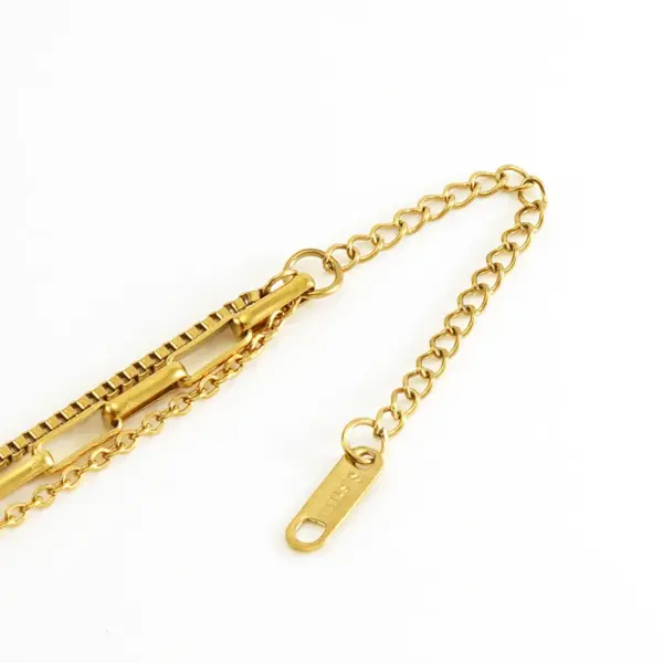 Wholesale PVD Coated 18K Gold Plated Solid Color 304 Stainless Steel Casual Simple Style Waterproof Non Tarnish 304 Stainless Steel Layered Necklaces