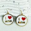 Wholesale Cross-border Mother's Day pattern round pendant earrings elegant simple acrylic jewelry fashion gift ear jewelry