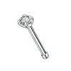 Wholesale Simple Style Solid Color Stainless Steel Inlay Zircon Nose Studs 1 Piece Nose Pin