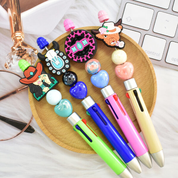 Wholesale Denim series soft rubber ballpoint pen beads