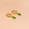 1 Pair Simple Style Geometric Rectangle Gold Plated 304 Stainless Steel Zircon Stainless Steel Earrings