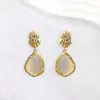 1 Pair Elegant Geometric 304 Stainless Steel 18K Gold Plated Drop Earrings