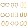1 Piece Lady Star Heart Shape Plating Titanium Steel Earrings