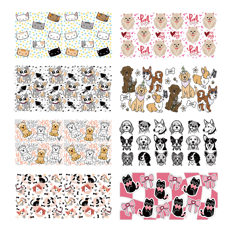 Wholesale Complex and cute patterns 16oz C UV DTF Wraps