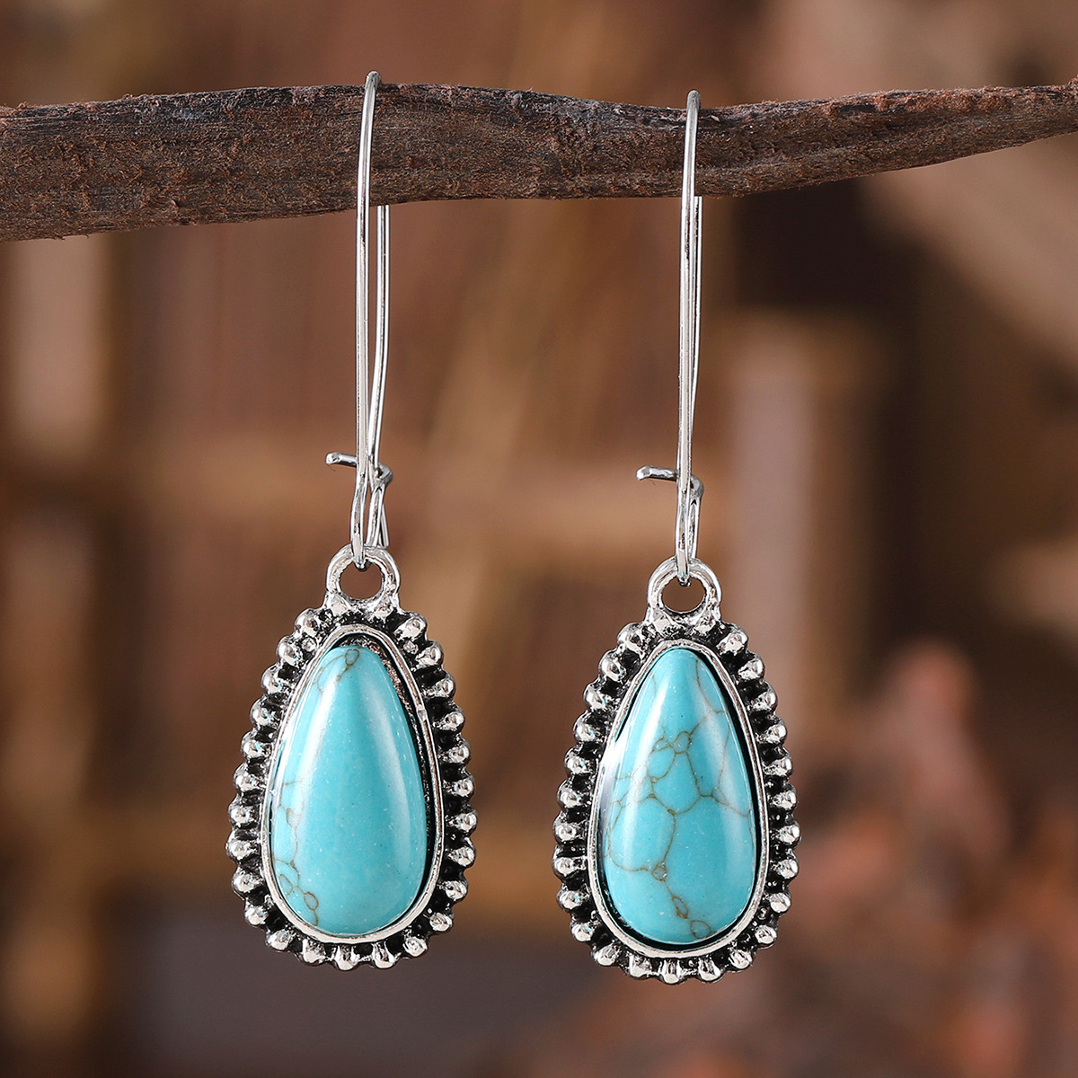 Wholesale Bohemian Turquoise op Earrings