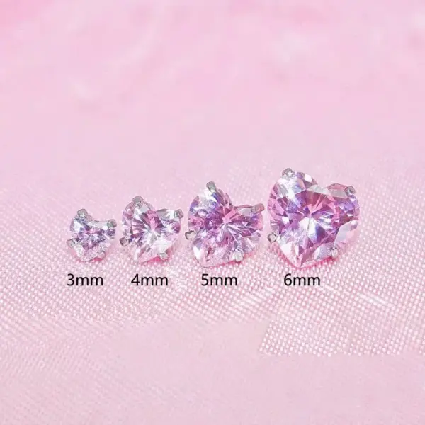 Wholesale Modern Style Sweet Titanium Alloy Heart-shaped Earrings And Lip-shaped Brooch Four-prong Zircon Fashion Jewelry Suitable For Men And Women