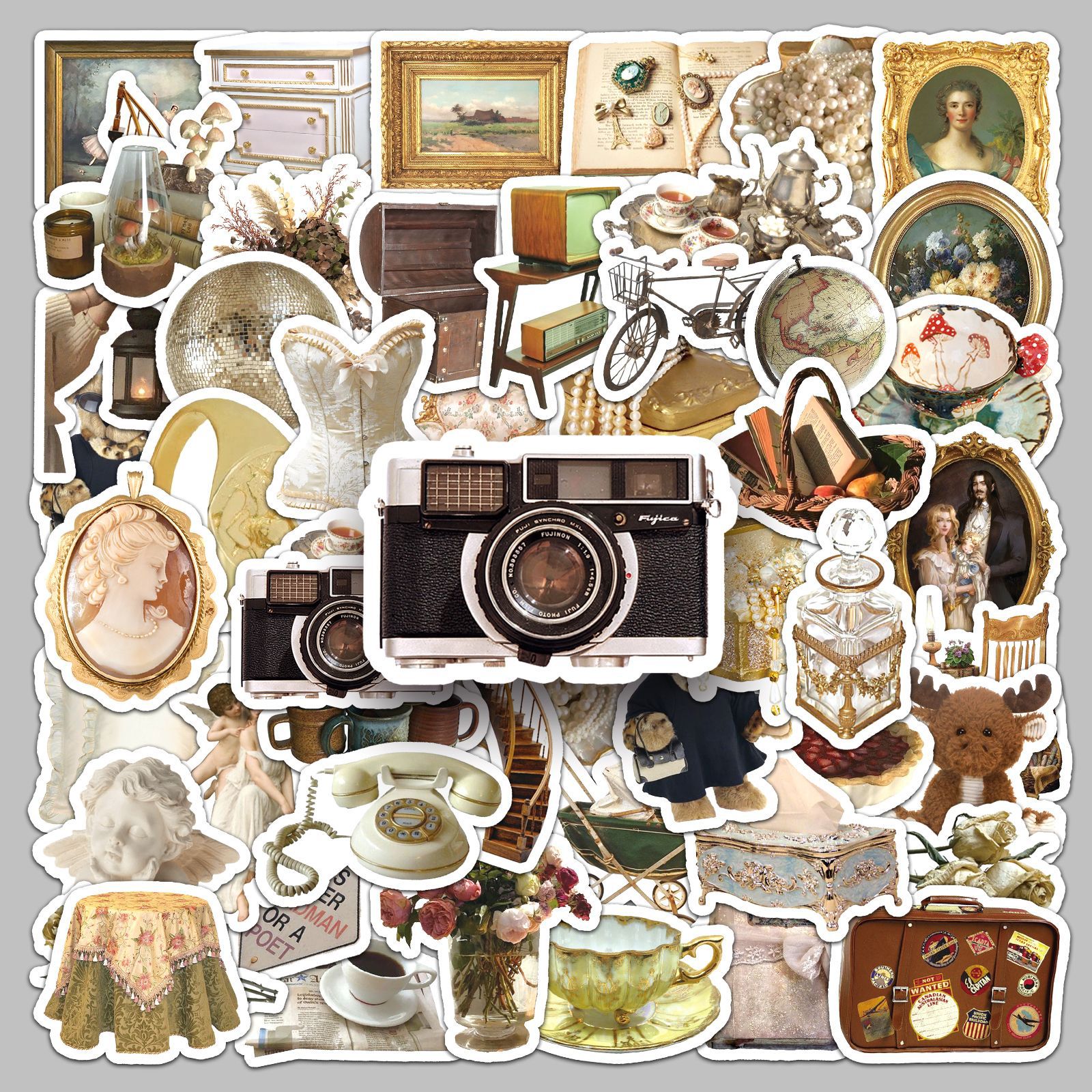 Wholesale retro literary fresh simple stickers