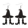 oly-0b4501afd6e280c21d1f4e04c1246945 Wholesale Cross Border Halloween Gothic Wind Witch Hat Boots Pendant Earrings Acrylic Ear Jewelry Halloween Gift
