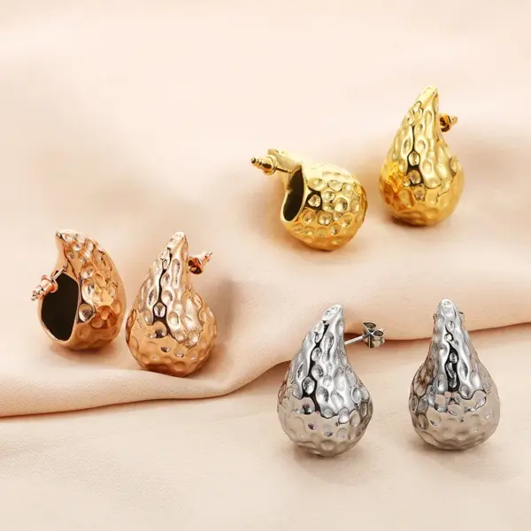 304 Stainless Steel Solid Color PVD Coated 18K Real Gold Plated Basic Waterproof Non Tarnish Ear Studs