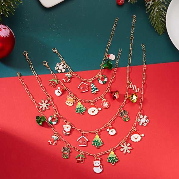 Wholesale Old man Christmas tree bell necklace