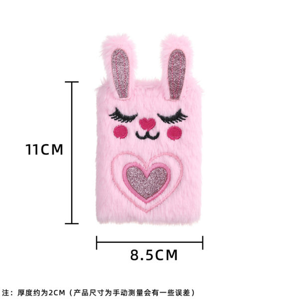 Wholesale Portable Mini Cartoon Plush Bunny Notebook
