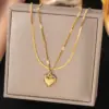 PVD Coated Real Gold Plated Geometric Heart Shape Titanium Steel Simple Style Classic Style Waterproof Non Tarnish Bracelets Anklet Necklace