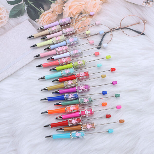 Wholesale DIY white rabbit sugar beaded pen cute rabbit dream rabbit dream beaded ball beaded pen manufacturers