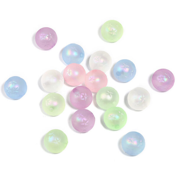 Wholesale New matte frosted five-pointed star embossed round beads DIY bracelet beaded pen jewelry accessories loose beads