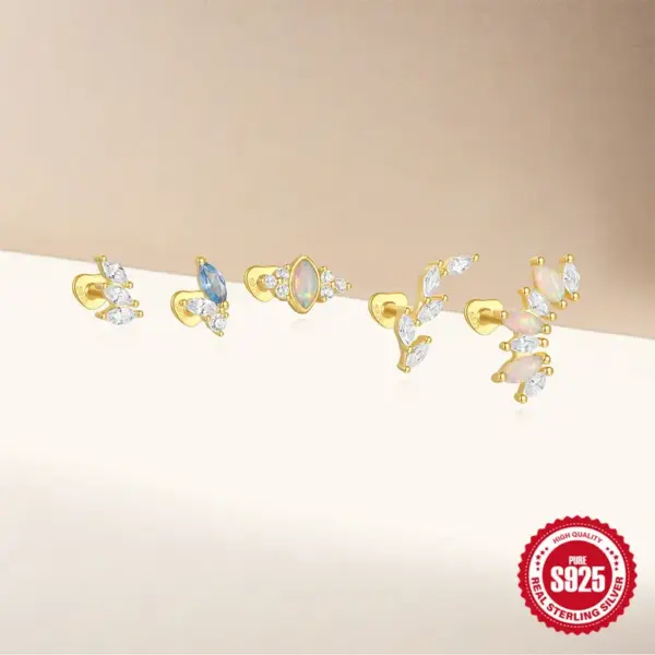 Wholesale 1 Piece Ear Cartilage Rings & Studs Casual Simple Style Streetwear Geometric 925 Sterling Silver Plating Ear Cartilage Rings & Studs