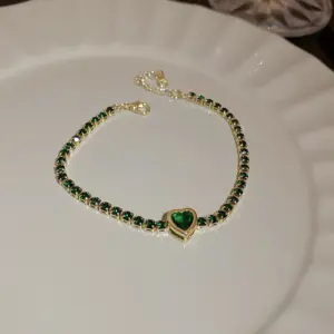 50# Bracelet-Green Heart