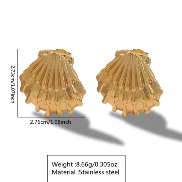 1 Pair Beach Simple Style Classic Style Starfish Shell 304 Stainless Steel Imitation Gold Electroplating Ear Studs
