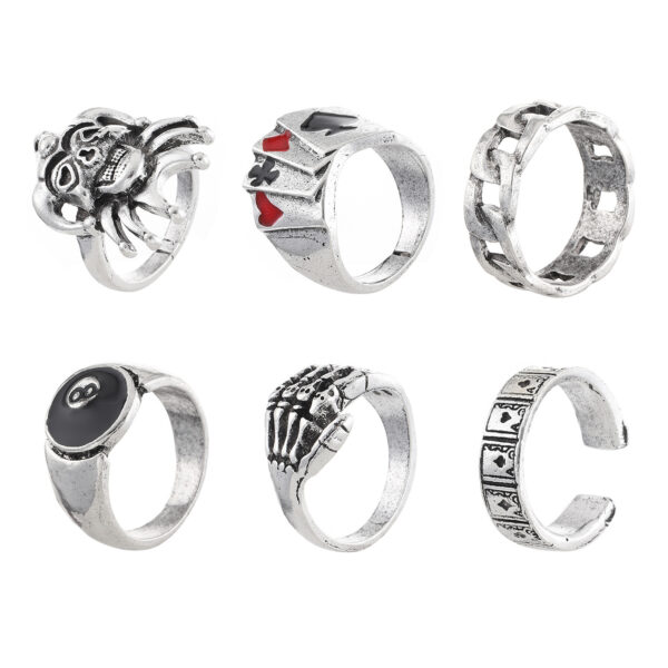 Wholesale Retro punk 6-piece index finger ring set