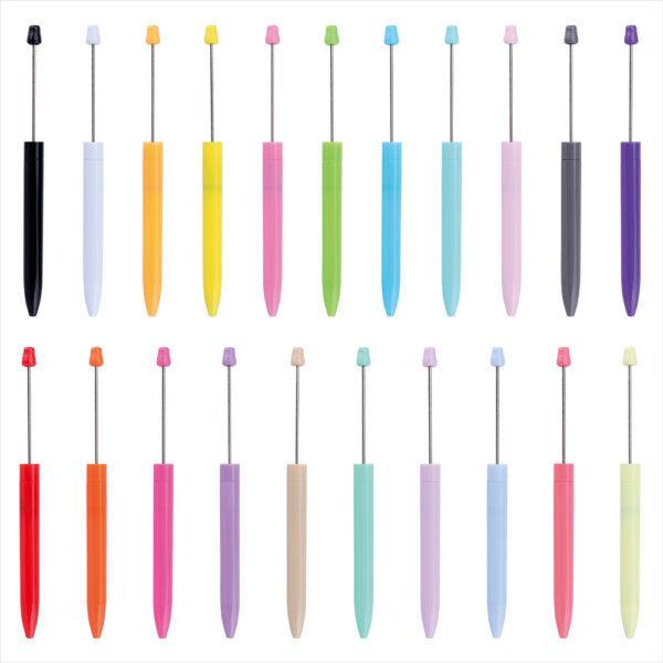 Wholesale New DIY Beaded Pen Macaron Color Long Large Capacity Refill Ballpoint Pen Printable Logo