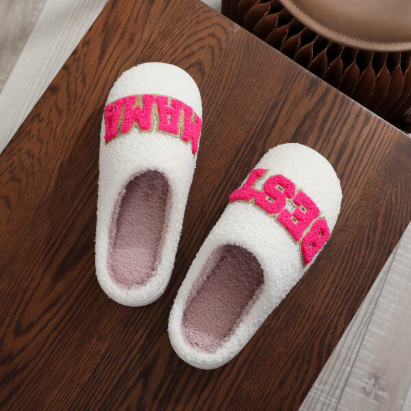 Wholesale 25 New European and American Cross-Border Mama Cotton Slippers Glitter Embroidered Warm Home Wool Slippers Christmas Mother's Day Gift