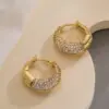 Wholesale 1 Pair Ig Style Simple Style Geometric Plating Inlay Copper Zircon 18k Gold Plated Earrings