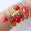 Wholesale Jewelry Cute Sweet Cherry Strawberry Copper Beaded Bracelets