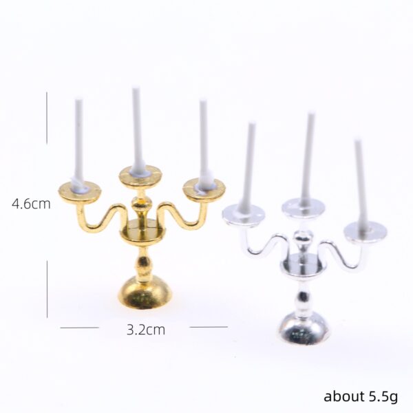 Wholesale Doll House Mini European Candlestick Simulation Retro Candle Lamp Miniature Western Restaurant Scene Props Matching Model