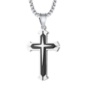 Slit black + stainless steel chain