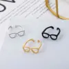 Simple Style Glasses Copper Open Ring In Bulk