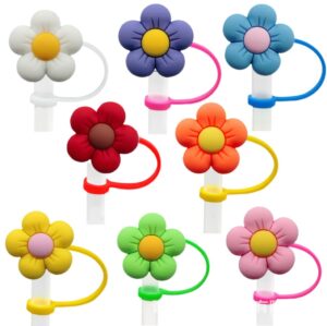 Wholesale Colorful Flower Series Straw Caps Creative DIY Straw Stoppers Reusable Straw Decorative Straw Covers