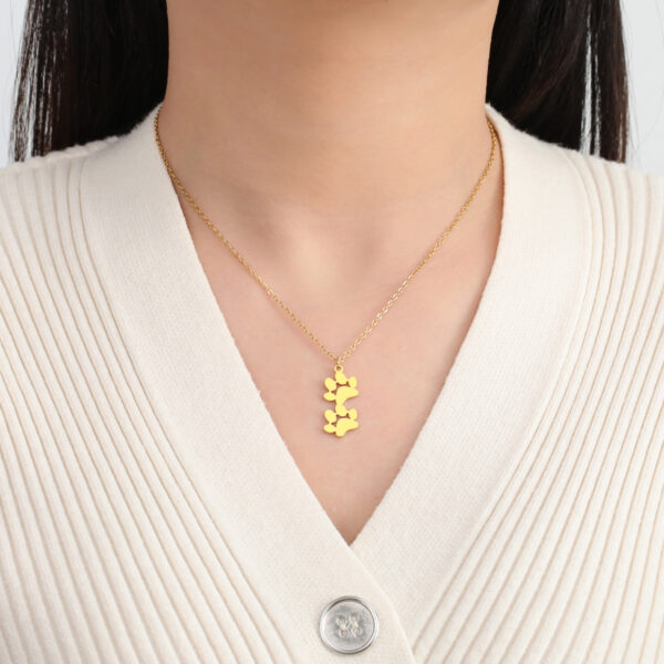 oly-0b8fc26b9939e3ce13d97c237c781612 Wholesale Cute cartoon fashion continuous cat claw beast footprints pendant clavicle jewelry women's all-match jewelry stainless steel necklace