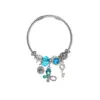 Wholesale Elegant Cute Round Butterfly Key 304 Stainless Steel Alloy Rhinestones Bangle In Bulk
