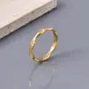 Wholesale 304 Stainless Steel Round Ion Plating (IP) Zircon 18K Real Gold Plated Elegant Simple Style Waterproof Non Tarnish Plating Inlay Gold Rings