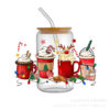 Wholesale Christmas Series Ice Cream Cartoon Uv Dtf Transfer Cup Sticker Crystal Label Peel and Stick 24Cmx11Cm
